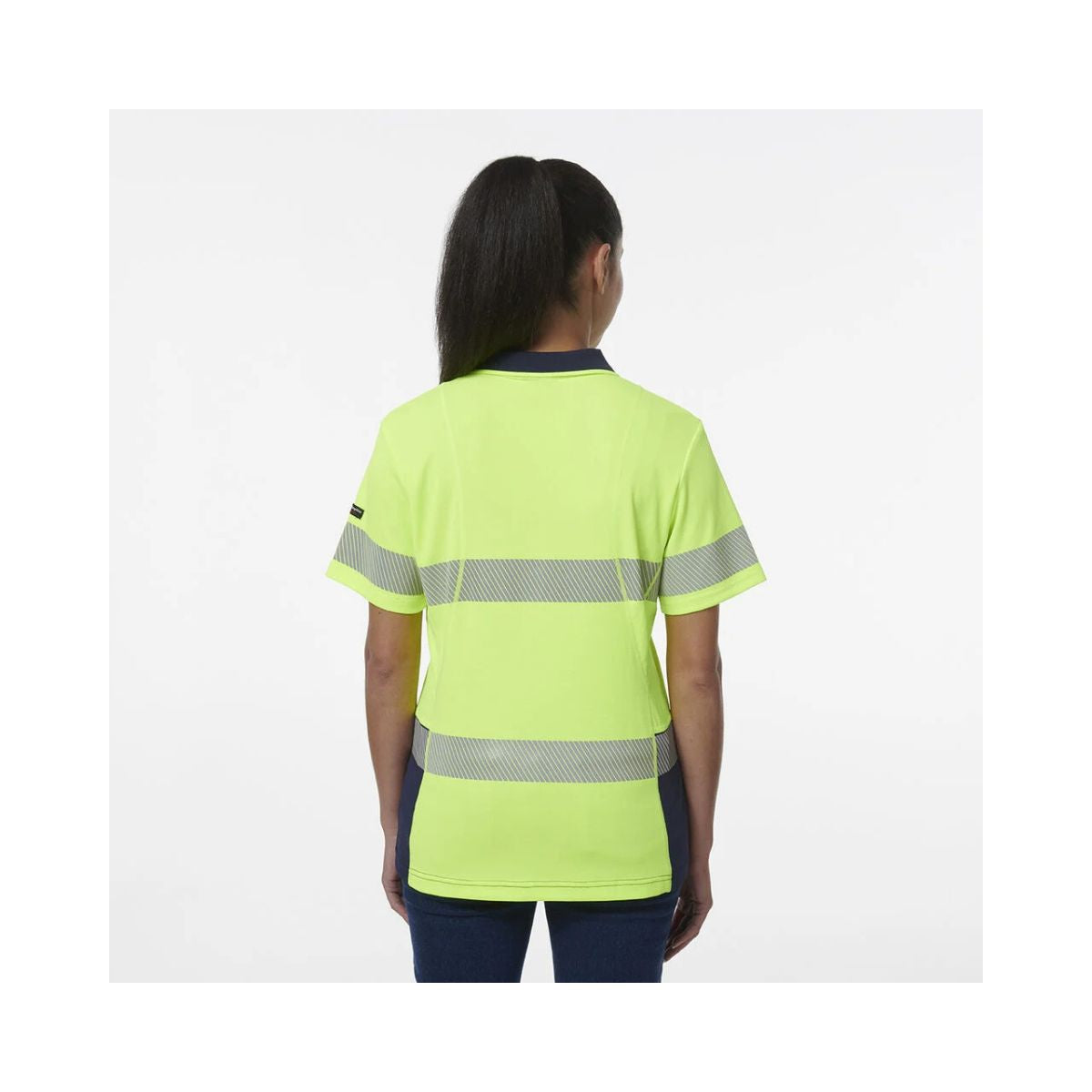 KingGee Women's Workcool Hyperfreeze Spliced Hi Vis Short Sleeve Polo Shirt With Segmented Tape K44224