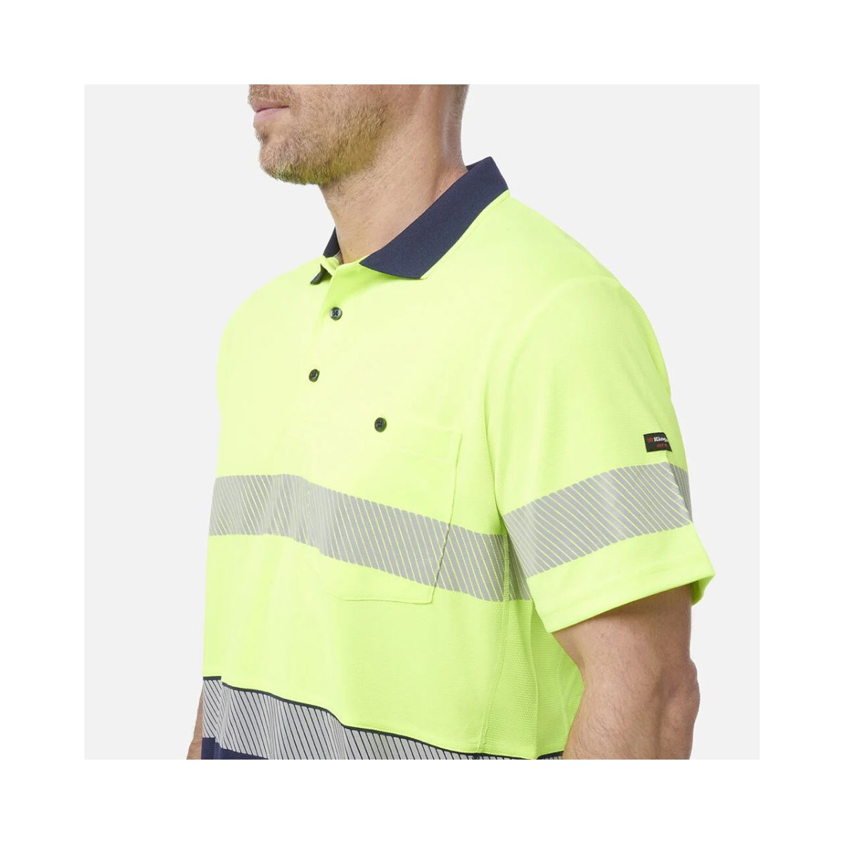 KingGee Men's Workcool Hyperfreeze Hi Vis Short Sleeve Polo Shirt With Segmented Tape K54215