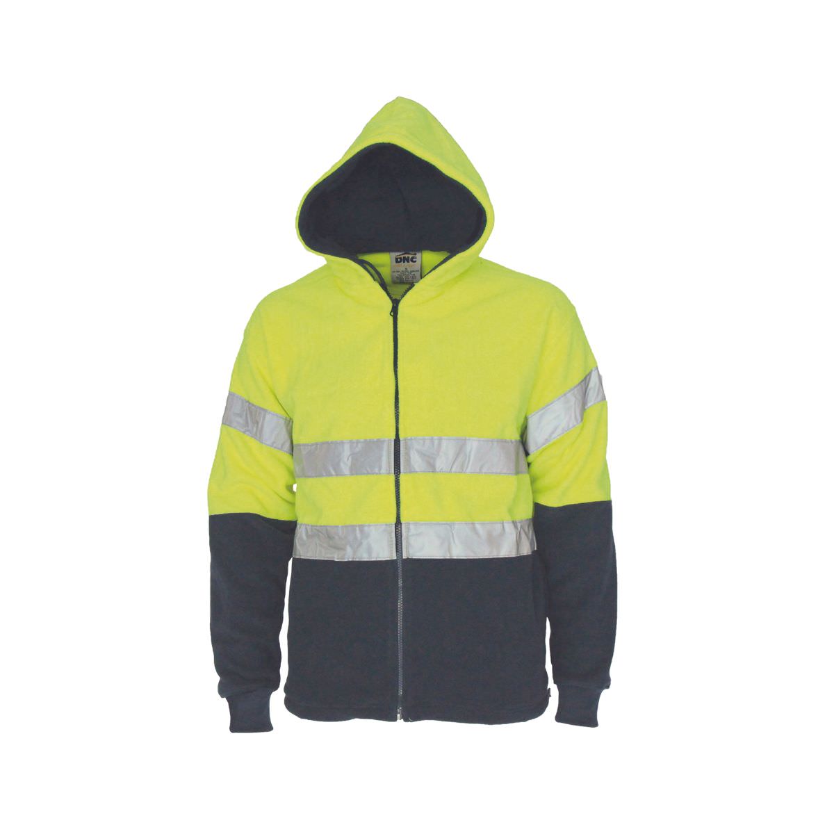 Dnc Workwear Hi-vis 1/2 Zip Fleecy With Hoop Pattern Csr Reflective Tape - 3729