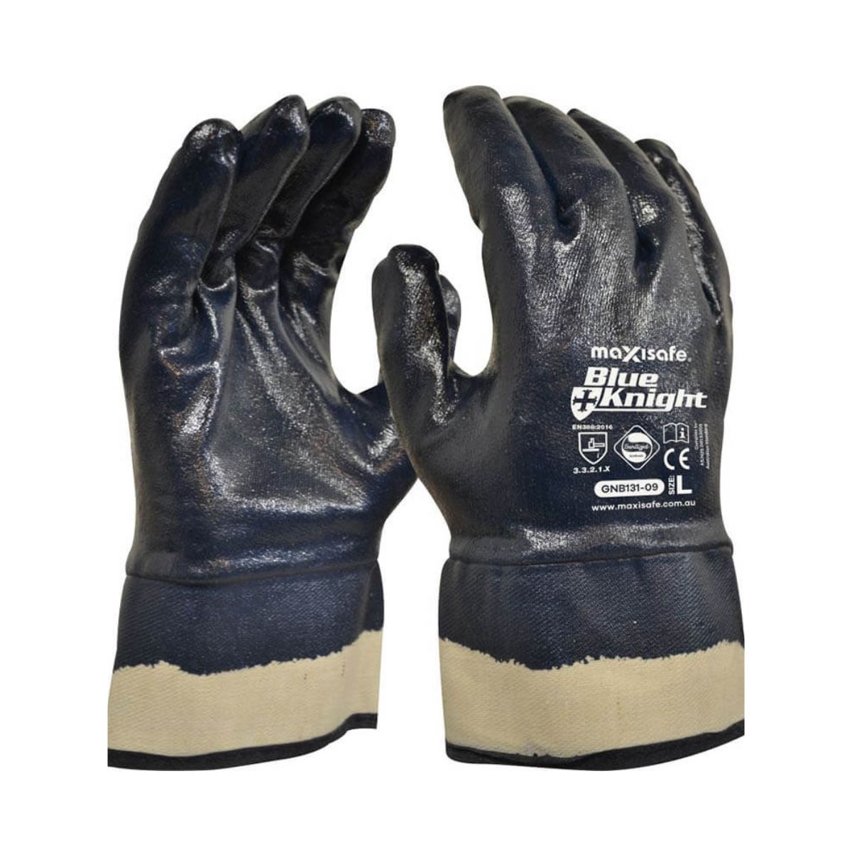 Maxisafe Blue Knight Heavy Duty, Fully Dipped with Safety Cuff GNB131 (Pack of 12)