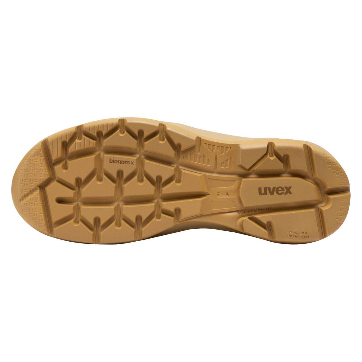 uvex 3 X-Flow Zip Side Work Boot Tan Wheat 65458
