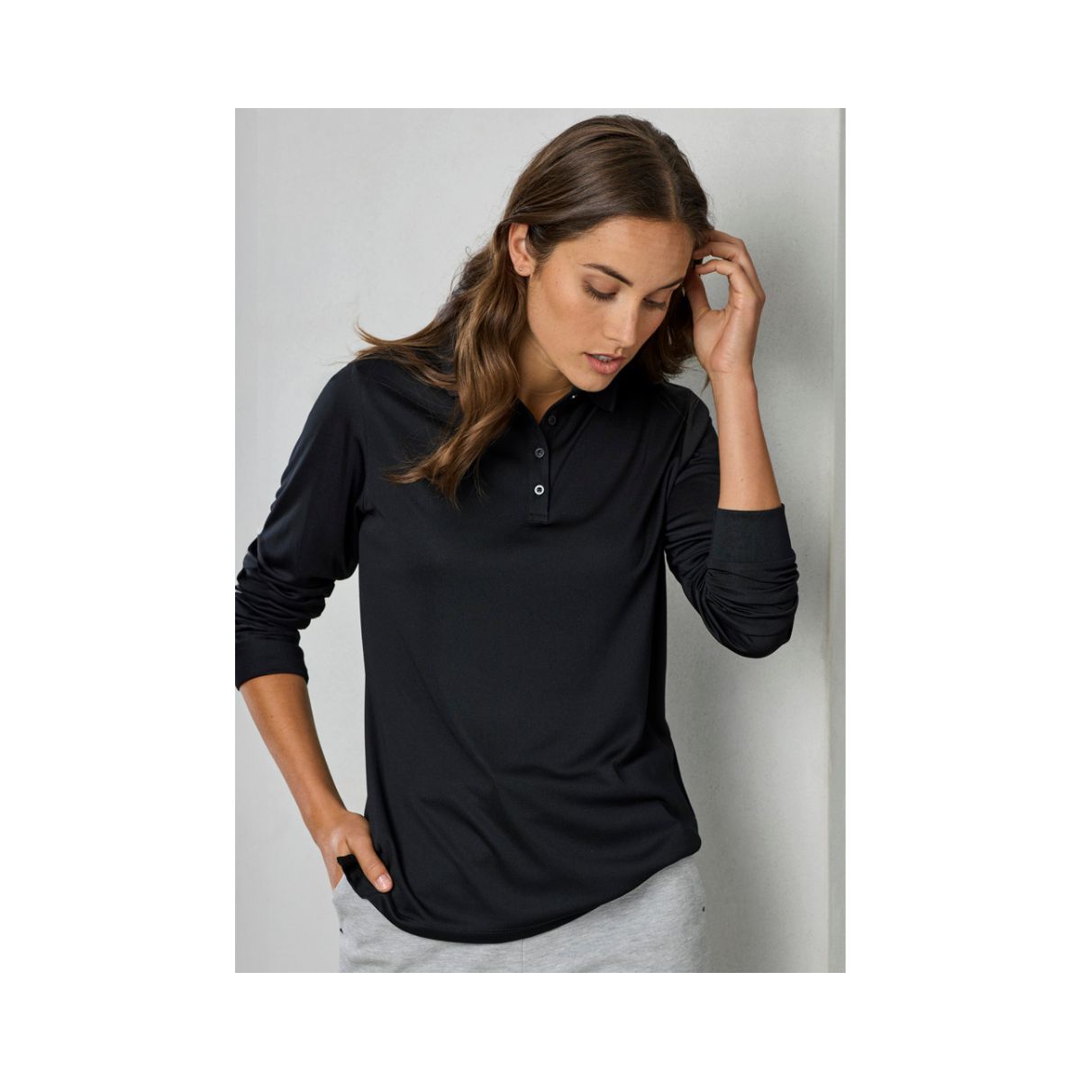 Biz Collection Women's Action Long Sleeve Polo P206LL