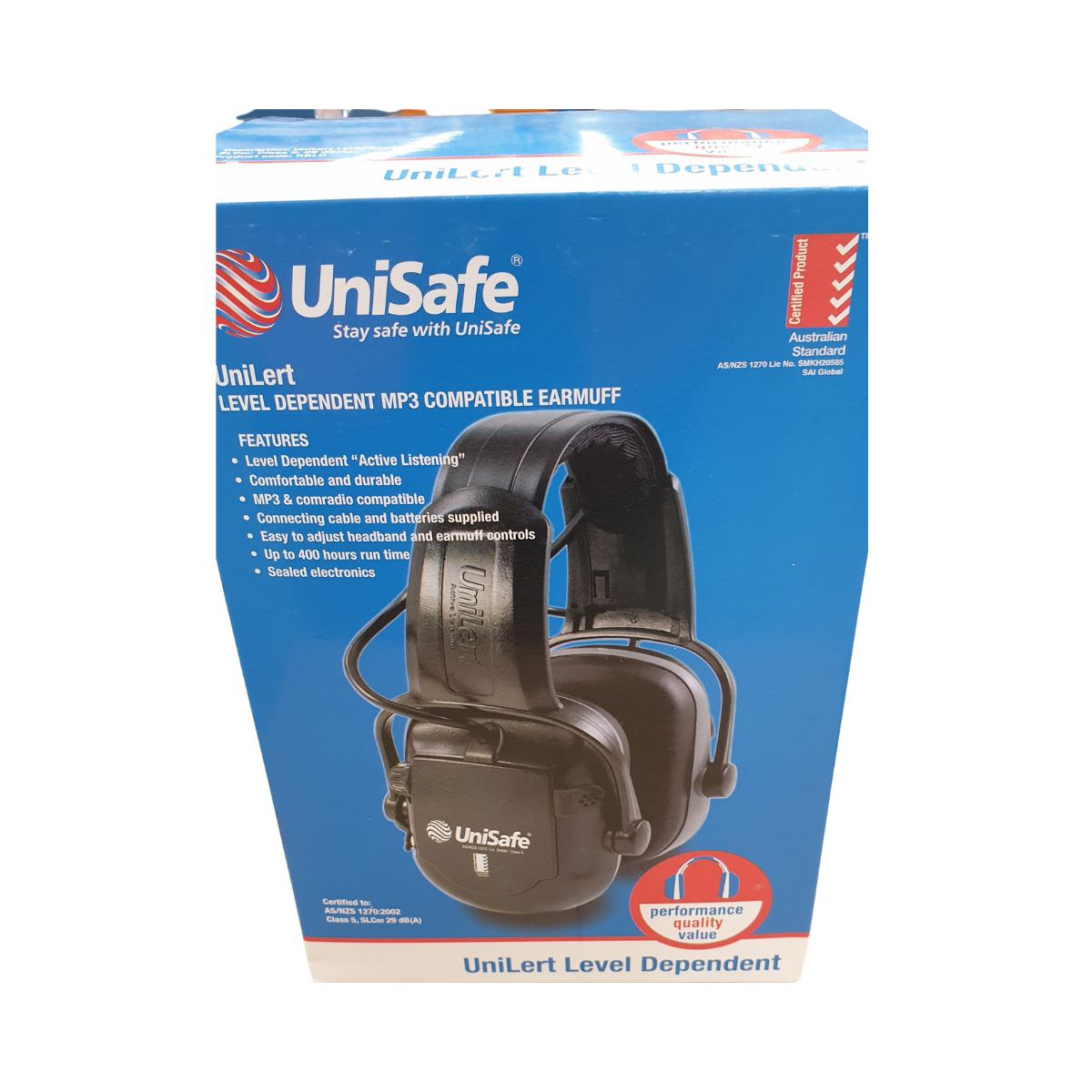 3M™ UniSafe UniLert Level Dependent Active Listening Earmuff, 29dBA (Class 5) RBLD