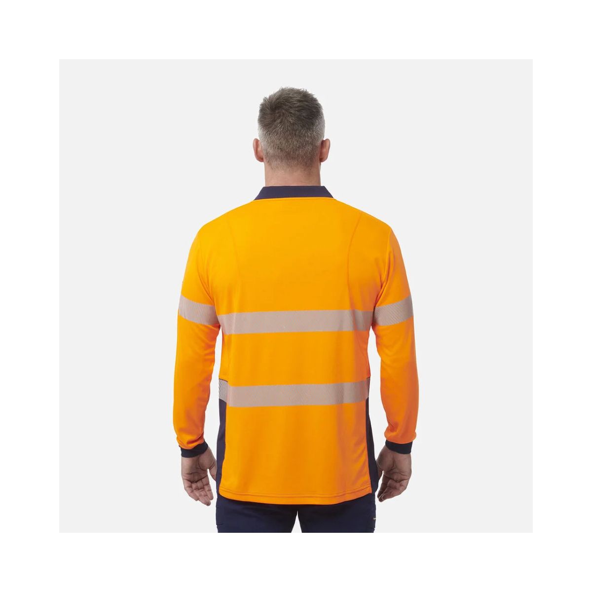 KingGee Men's Workcool Hyperfreeze Hi Vis Long Sleeve Polo Shirt With Segmented Tape K54225