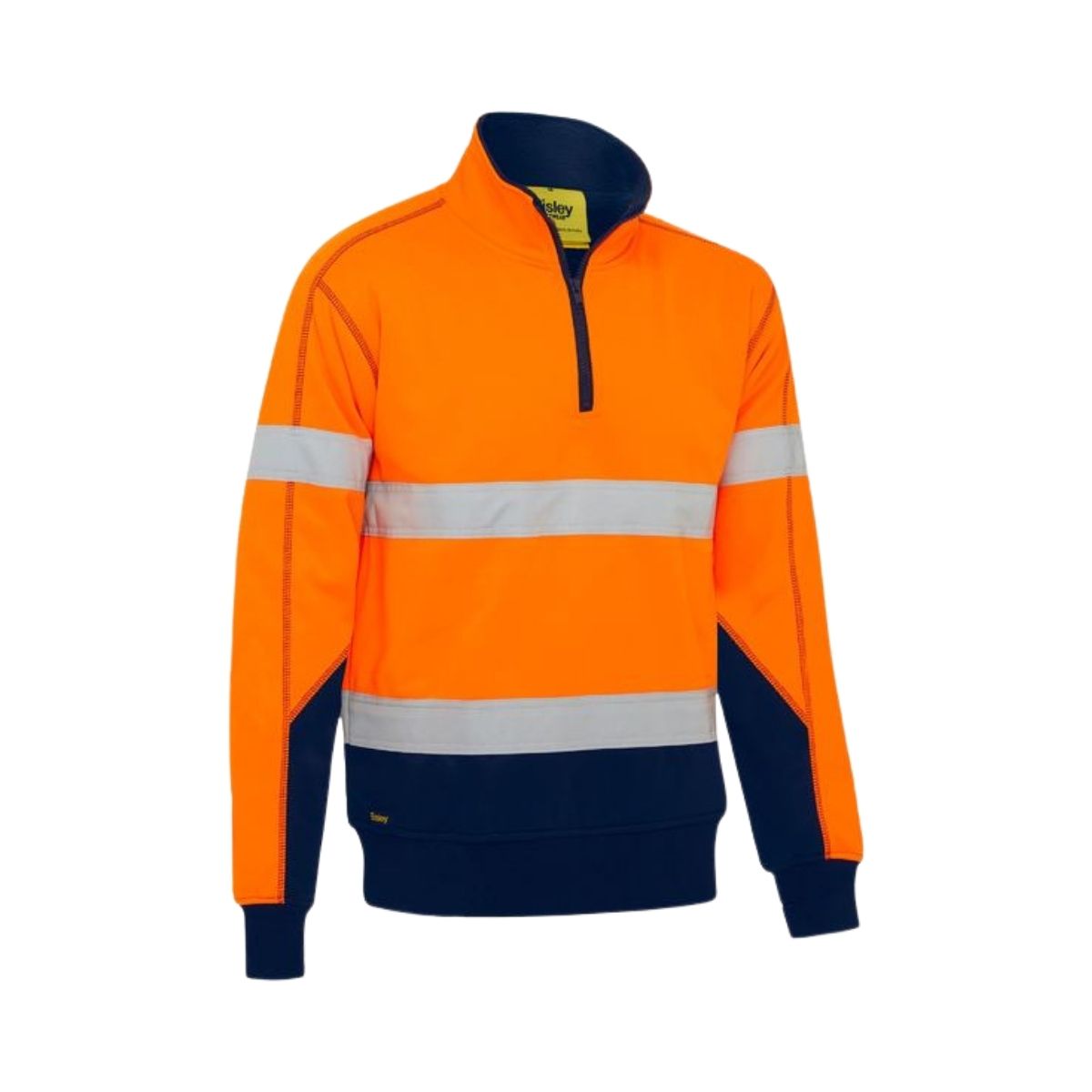 Bisley Taped Hi Vis 1/4 Zip Fleece Pullover with Sherpa Lining BK6987T
