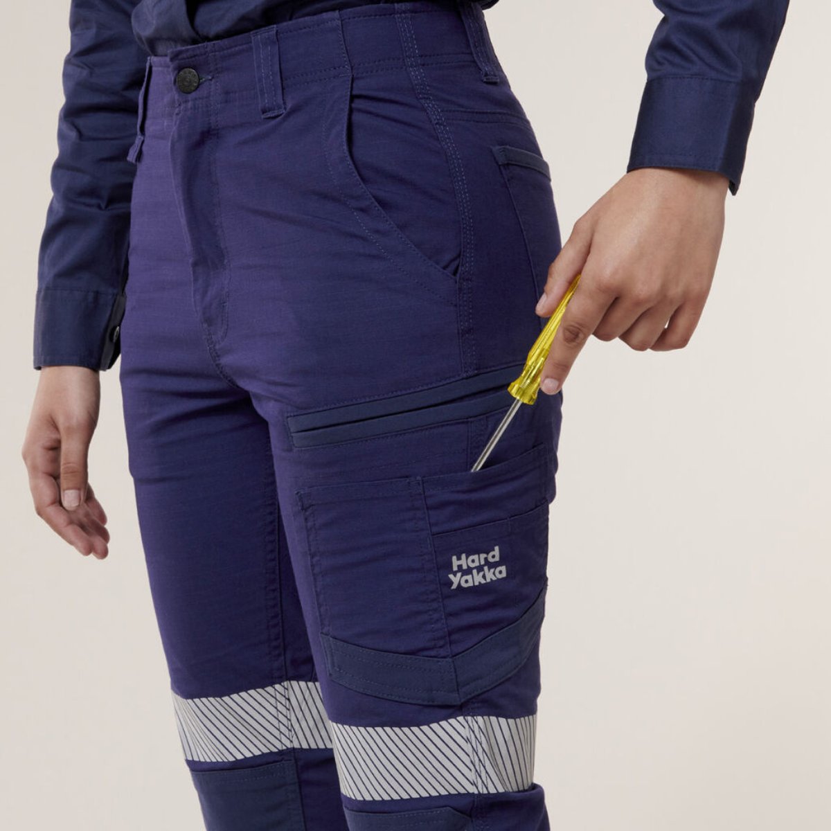 Hard Yakka Women's Raptor Cuff Pant With Segmented Tape Y08411