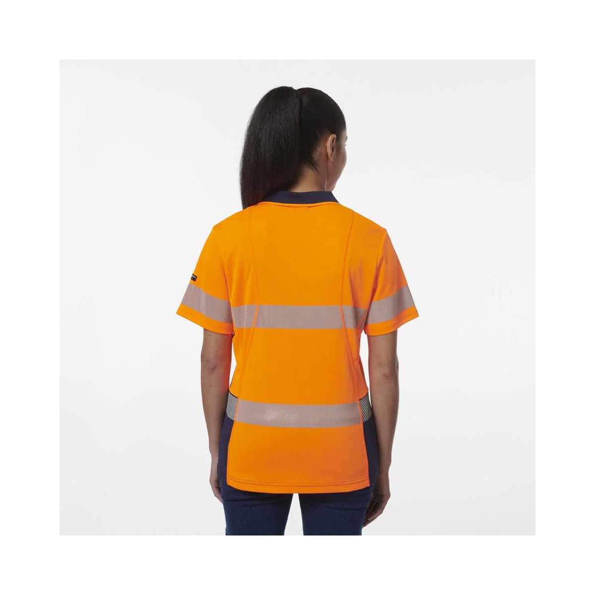 KingGee Women's Workcool Hyperfreeze Spliced Hi Vis Short Sleeve Polo Shirt With Segmented Tape K44224