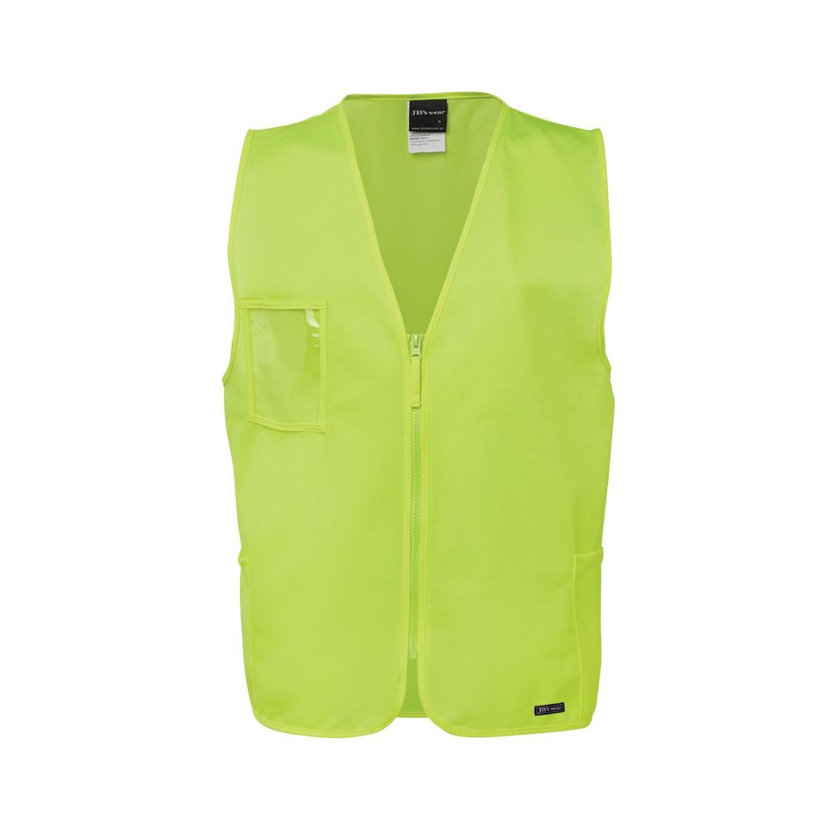 JB's Hi Vis Zip Safety Vest 6HVSZ (Each)