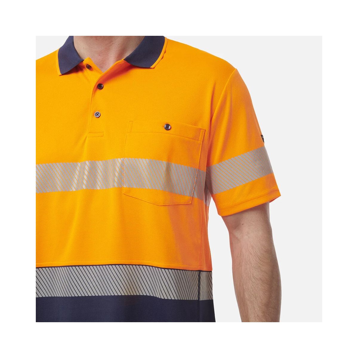 KingGee Men's Workcool Hyperfreeze Hi Vis Short Sleeve Polo Shirt With Segmented Tape K54215