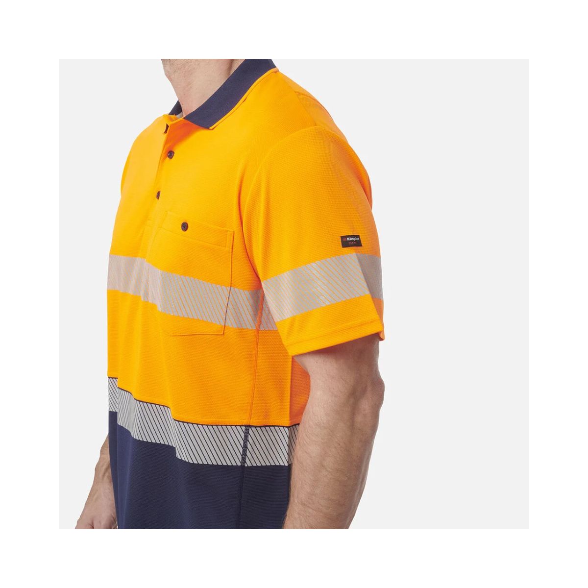 KingGee Men's Workcool Hyperfreeze Hi Vis Short Sleeve Polo Shirt With Segmented Tape K54215