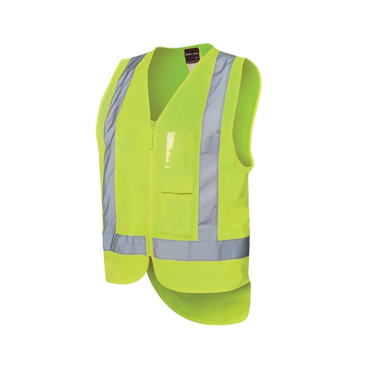 JB's Hi Vis Zip Drop Tail H Pattern (Day and Night) Safety Vest 6DNDV (Each)