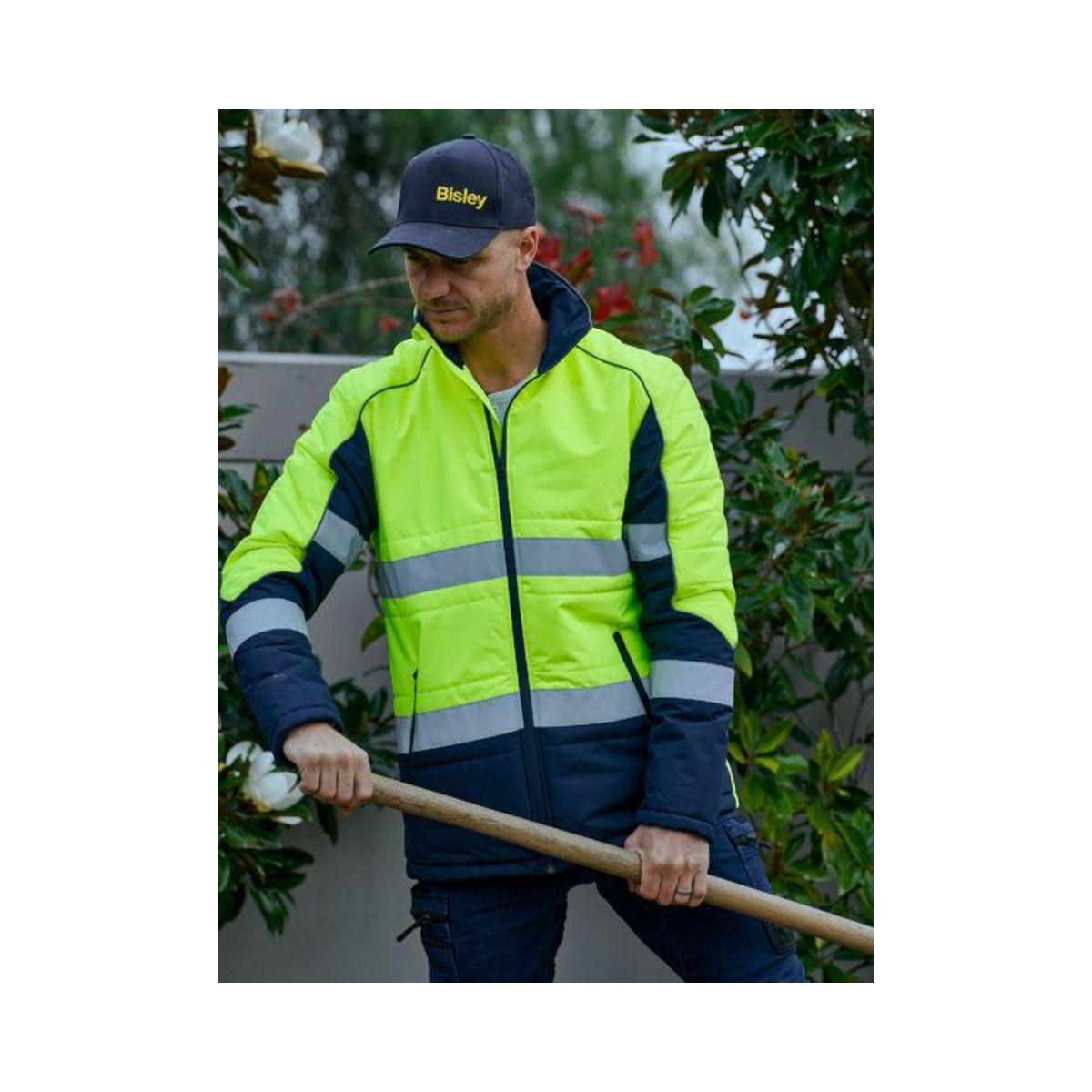 Bisley Taped Hi Vis Puffer Jacket With Stand Collar BJ6829T