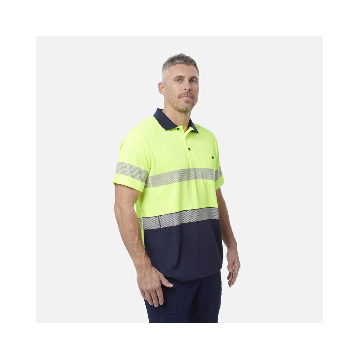 KingGee Men's Workcool Hyperfreeze Hi Vis Short Sleeve Polo Shirt With Segmented Tape K54215
