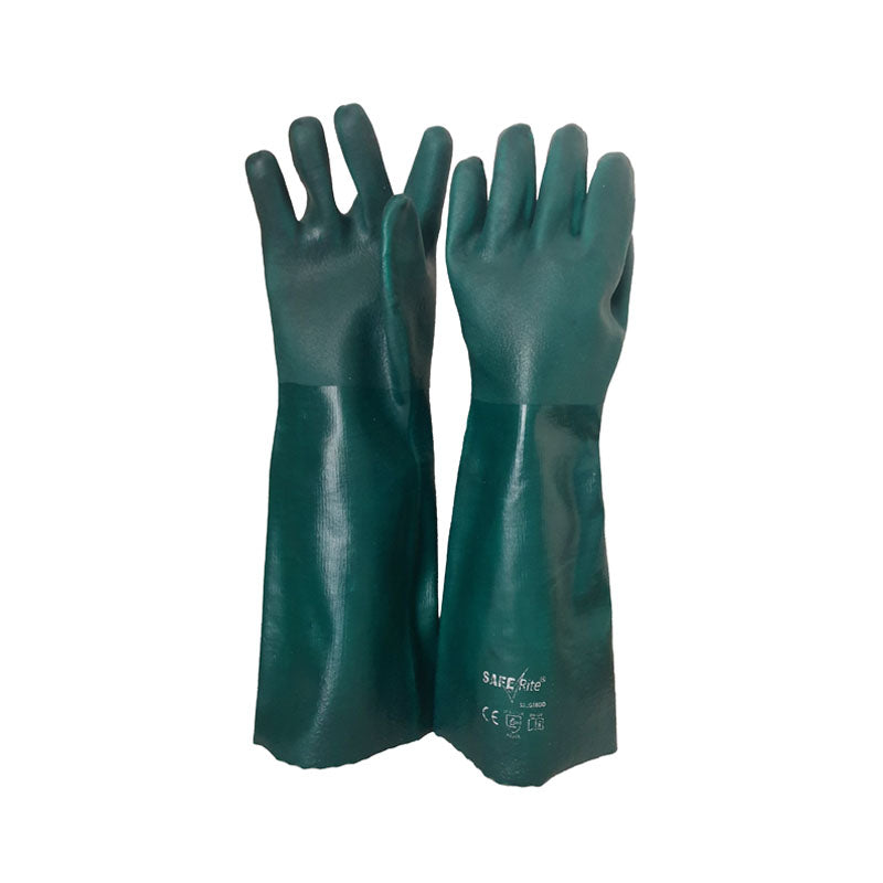 SafeRite® Green PVC Glove 45cm SRLG18DD (Pack of 12)