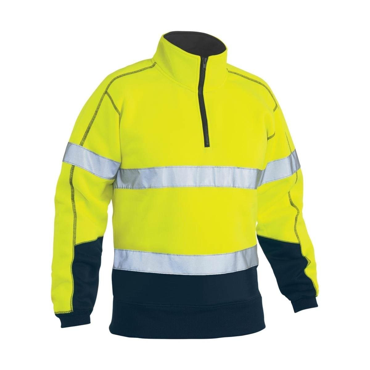 Bisley Taped Hi Vis 1/4 Zip Fleece Unisex Pullover BK6989T