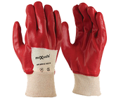 Red PVC Glove with knitted Wrist (Pair)