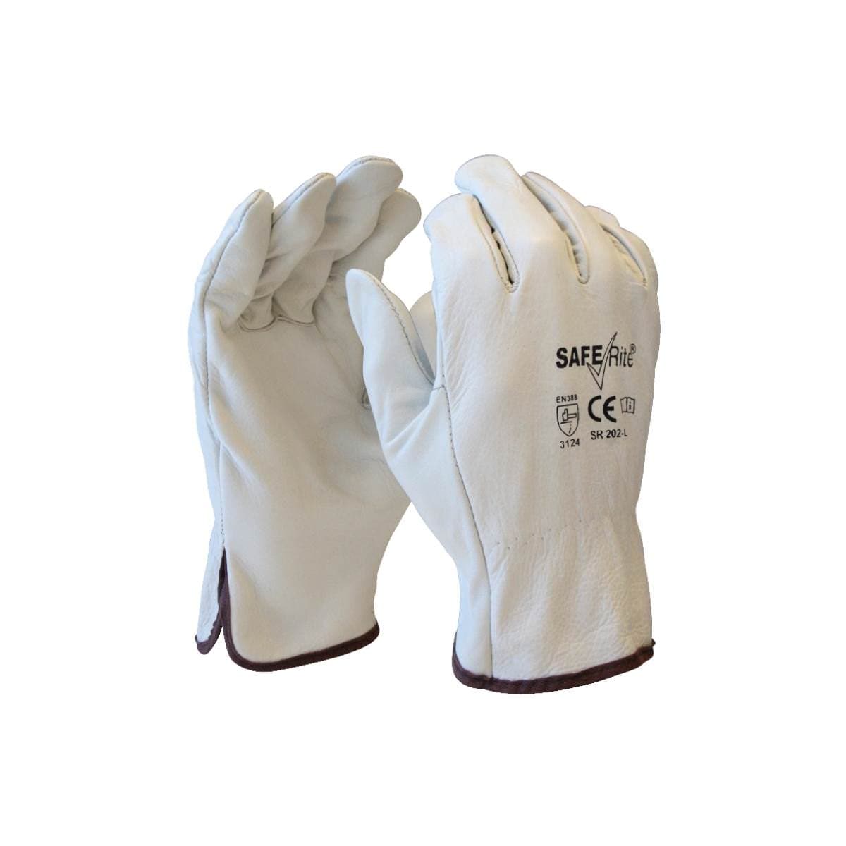 SafeRite® Rigger Glove Premium Cow Grain SR202 (Pack of 12)