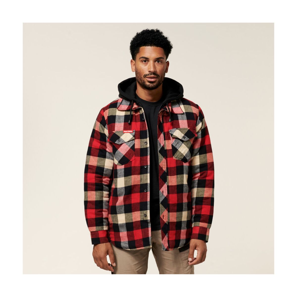 Hard Yakka Quilted Flannel Hooded Shacket Y06690