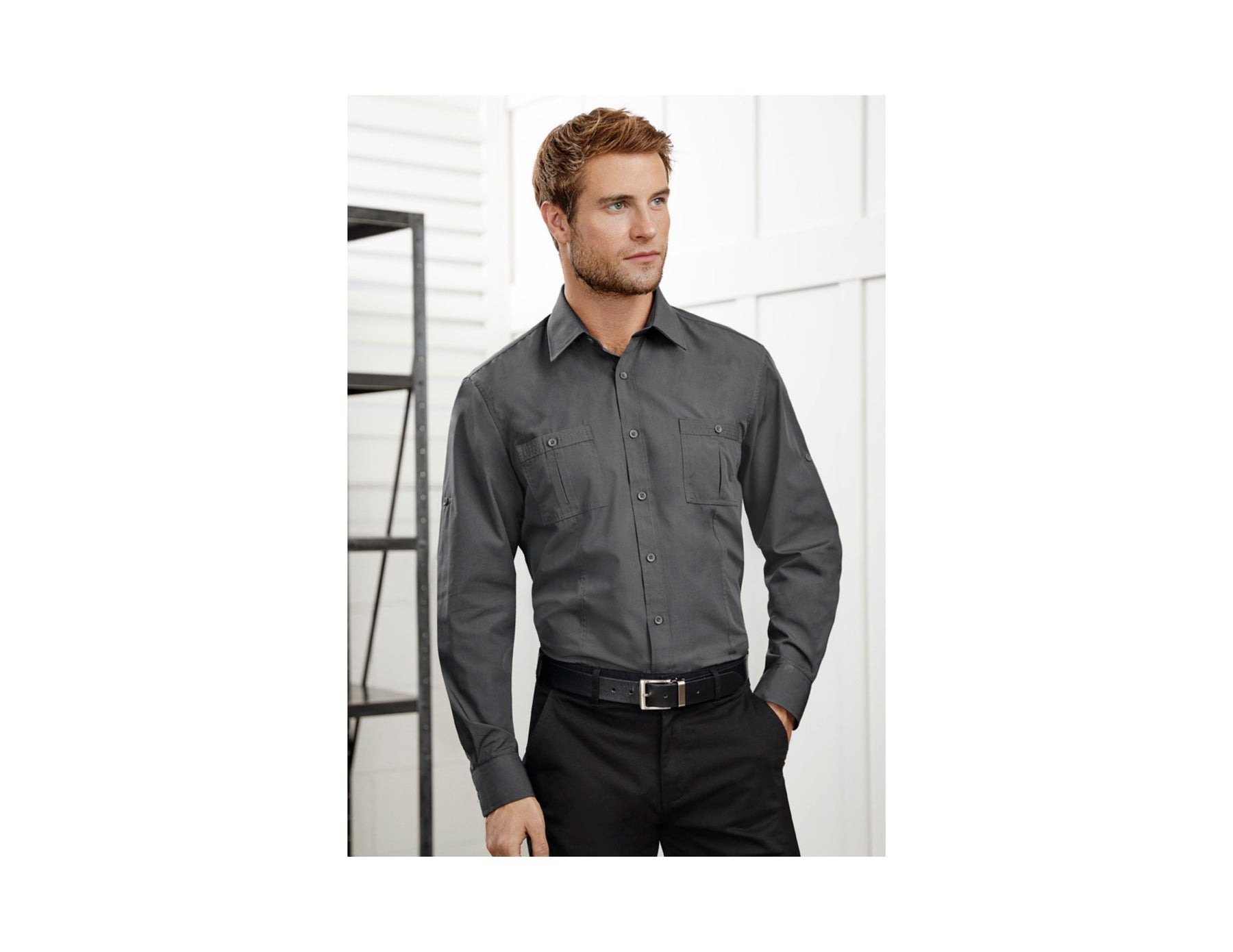 Biz Collection Men's Bondi Long Sleeve Shirt S306ML