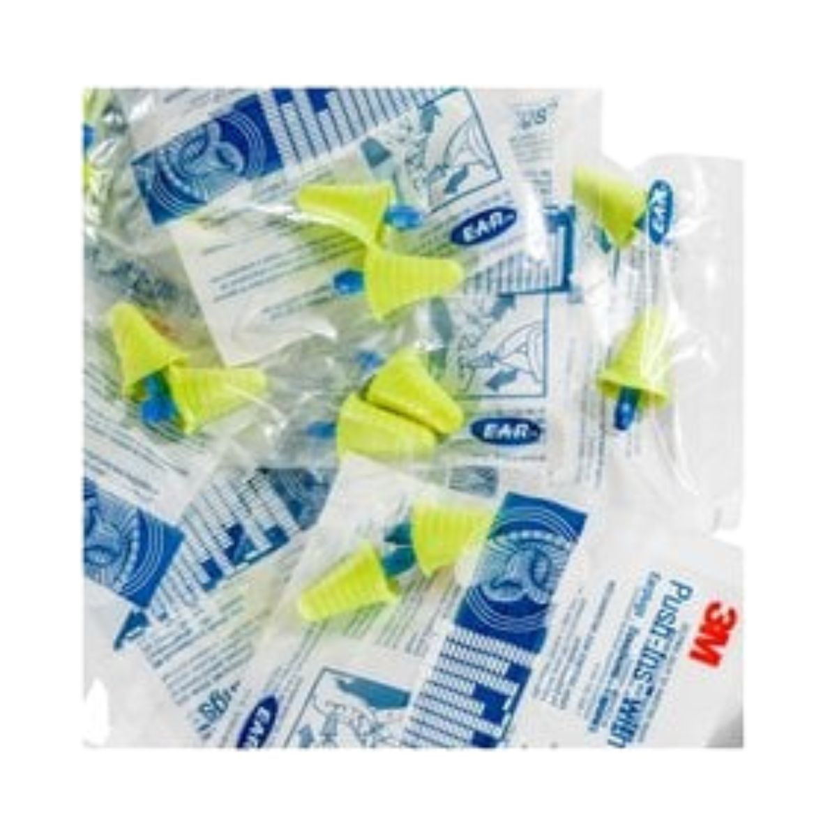 3M™ E-A-R™ Push-Ins™ with Grip Rings Uncorded Earplugs, Poly Bag 318-1008, SLC80 24dB (Class 4) (Box of 200 Pairs)