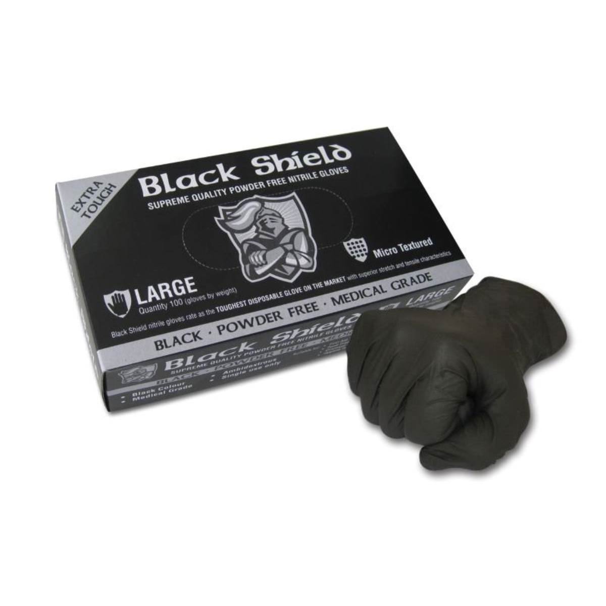 Maxisafe Black Shield Heavy Duty Nitrile, Unpowdered GNB218-M (Box of 100)