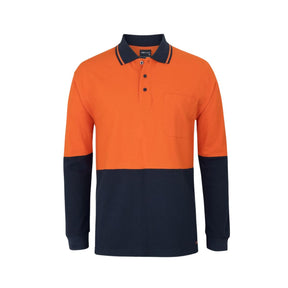 JB's Hi Vis L/S Cotton Pique Trad Polo 6HVQL