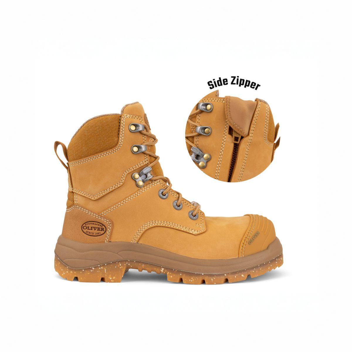 Oliver AT59 Series Women's 150mm Wheat Zip Sided Safety Boot 59432Z