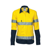 DNC Ladies HiVis Two Tone Drill Long Sleeve Shirt with 3M Reflective Tape 3936
