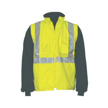 Hi Vis Cross Back Day Night "4 in 1" Zip Off Sleeve Reversible Vest 3994