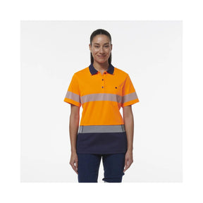 KingGee Women's Workcool Hyperfreeze Spliced Hi Vis Short Sleeve Polo Shirt With Segmented Tape K44224