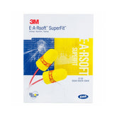3M™ E-A-Rsoft™ SuperFit™ Earplugs 311-1254, Corded, Poly Bag, Regular Size (Box of 200 Pairs)