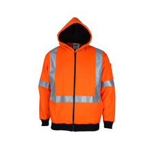 DNC Hi-Vis Full Zip “X” Back Fleecy Hoodie Product With Reflective Tape 3935