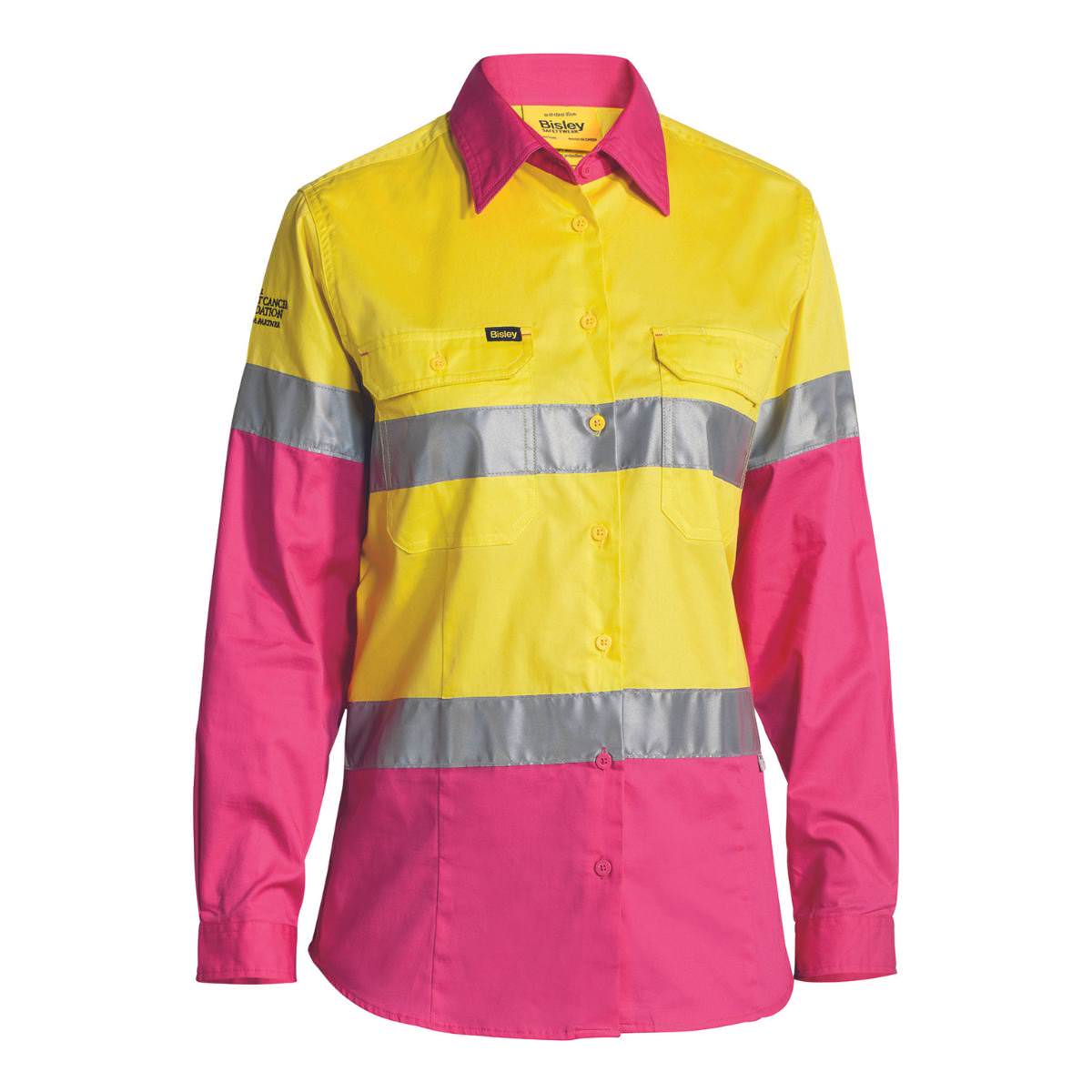 Bisley Women’s Taped Hi Vis Cool Lightweight Drill Shirt BL6696T