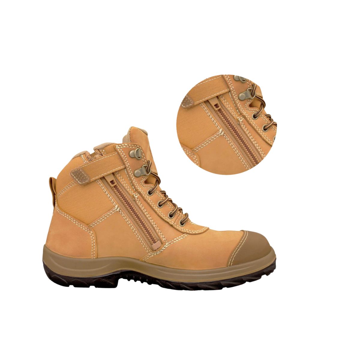 Oliver WB34 Series Wheat Zip Sided Lace Up Safety Boot