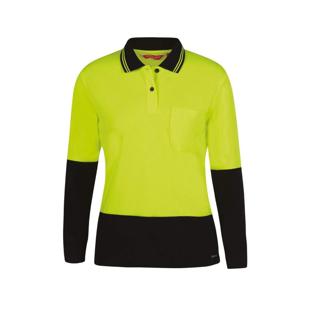JB's Ladies Hi Vis Long Sleeve Comfort Polo 6LHCL