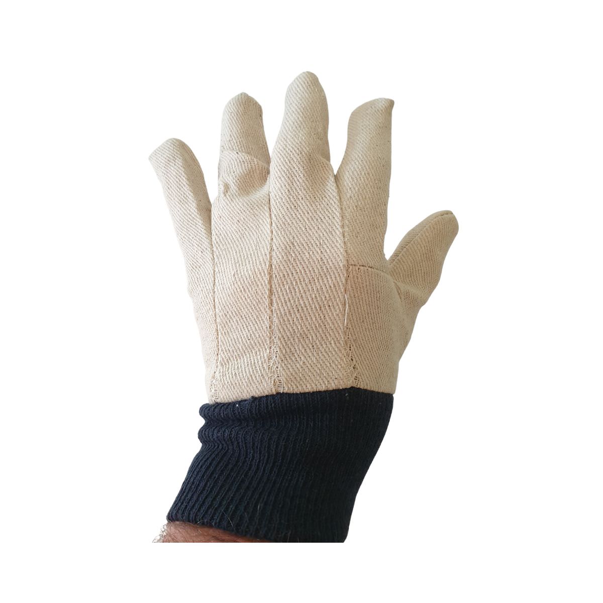 SafeRite® Ladies Red Cuff Cotton Drill Glove SR747W-LOC (Pack of 12)
