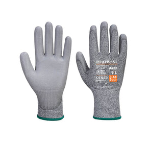 Portwest MR Cut PU Palm Glove Grey Safety Gloves A622 (Pair)