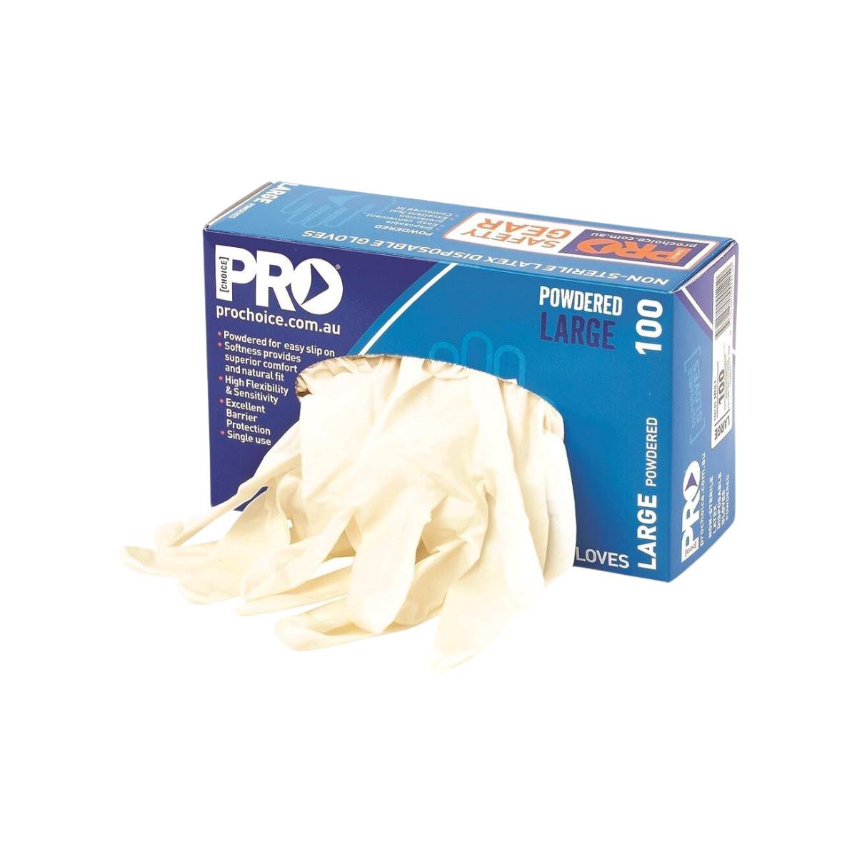 Prochoice Disposable Latex Powdered Gloves MDL (Box of 100)