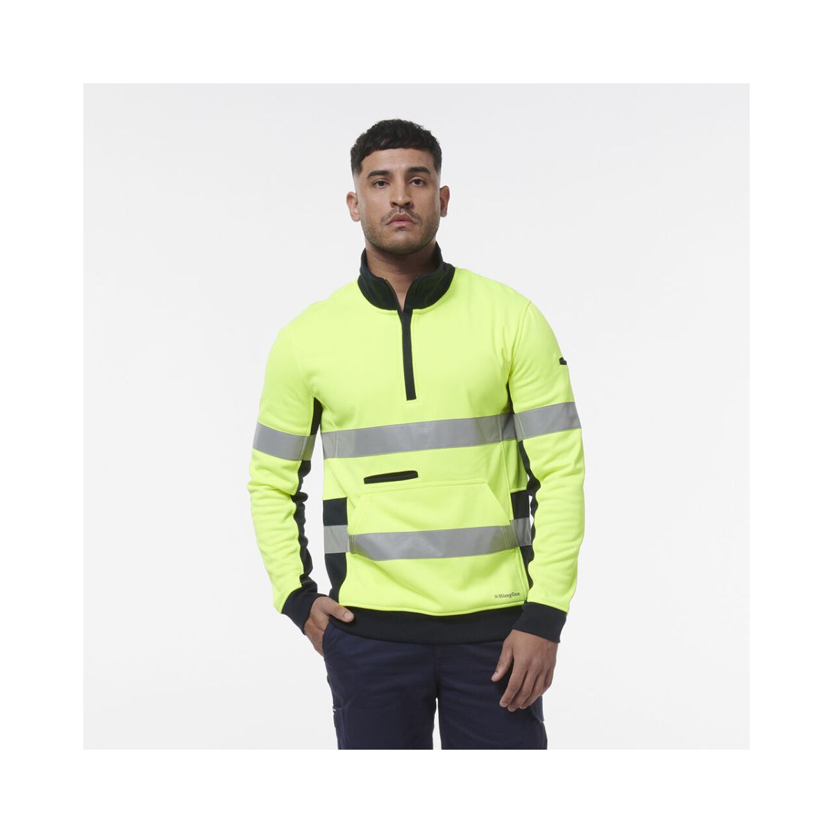 KingGee Hi Vis Reflective 1/4 Zip Fleece K55040