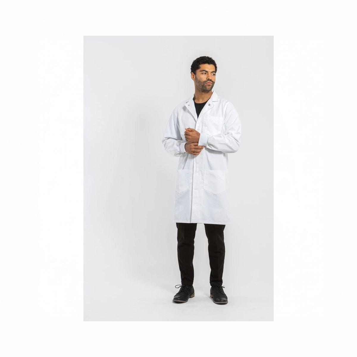 Simmons Knit Cuff Lab Coat - Unisex White LC-SIM-U-W
