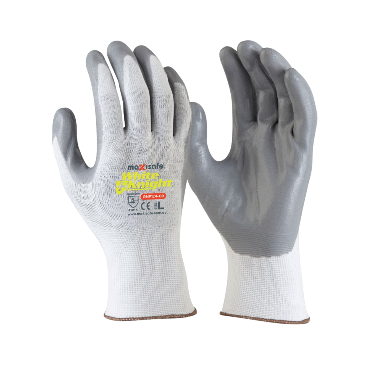 Maxisafe White Knight Synthetic Glove with Grey Foam Nitrile Palm (Pack of 12)