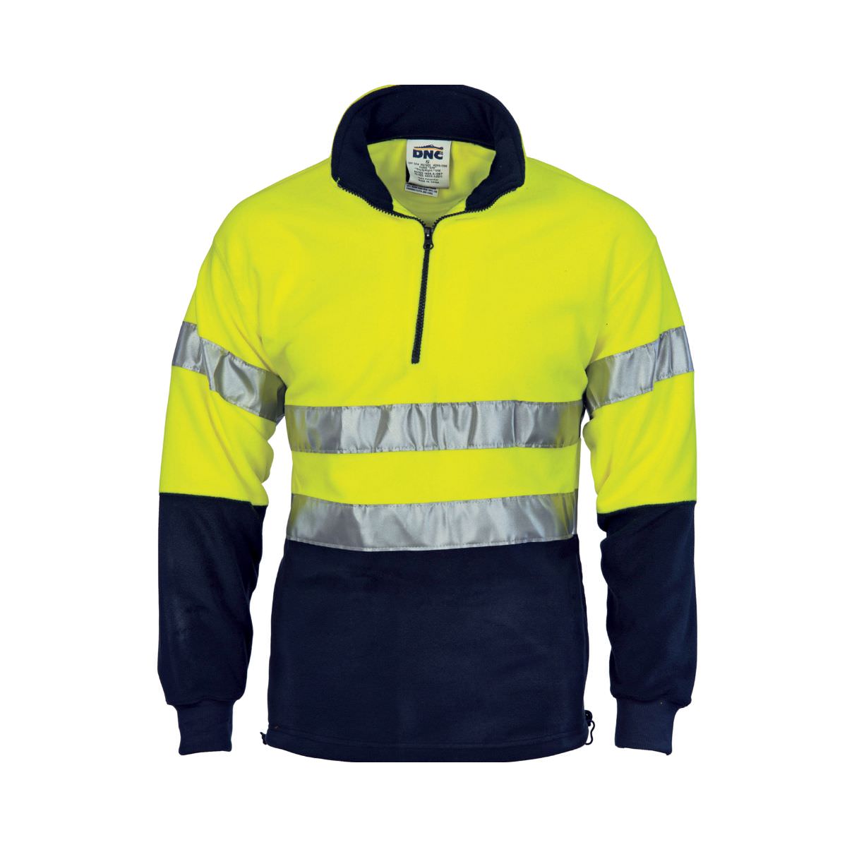 DNC HiVis Two Tone 1/2 Zip Polar Fleece with CSR R/Tape 3829