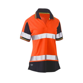 Bisley Women's Taped Two Tone Hi Vis V-Neck Polo BKL1225T