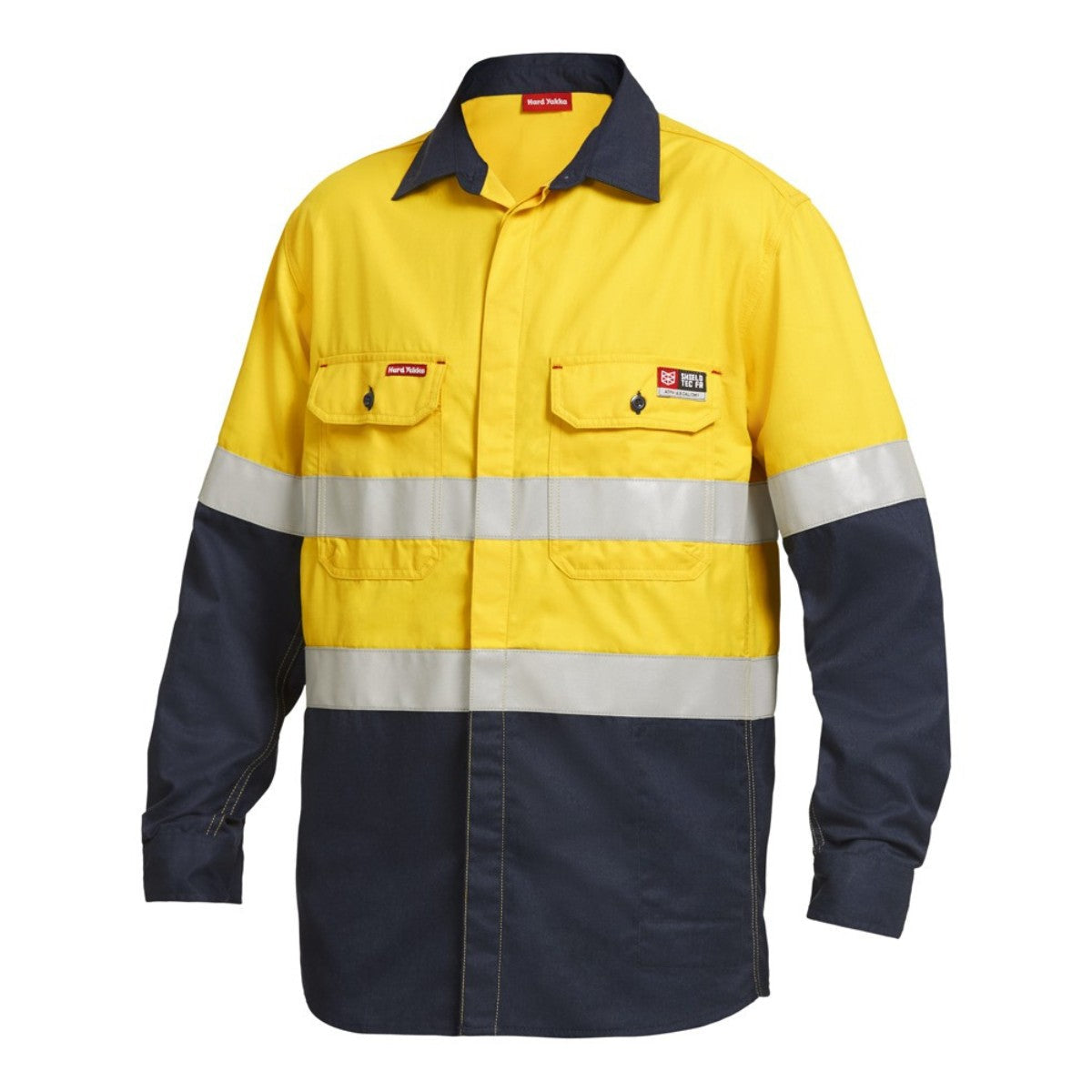 KingGee Shieldtec FR Hi Vis 2 Tone Open Front Taped Shirt Y04350