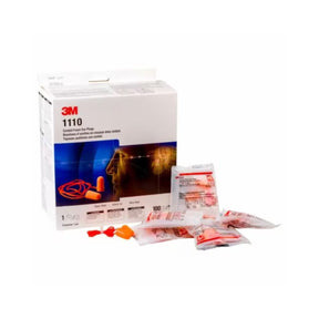 3M™ Corded Earplugs, Poly Bag, 1110, 21dB (Class 3) (Box of 100 Pairs)