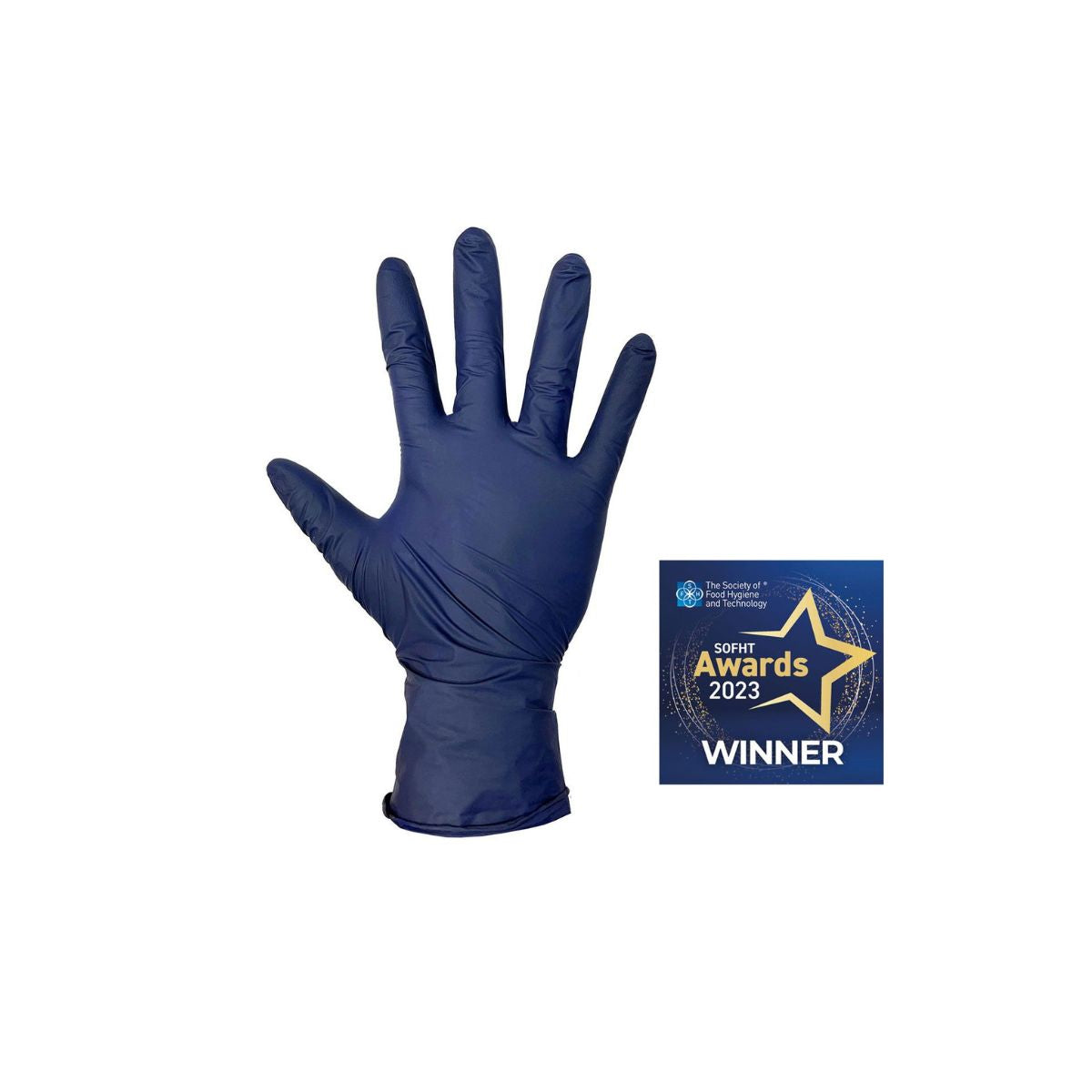 Metal Detectable Nitrile Gloves - 4 Mil Blue Disposable (Box of 100)