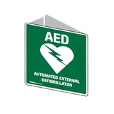 Emergency Information Sign AED - Double Sided - Poly - 225 x 225mm - 873488