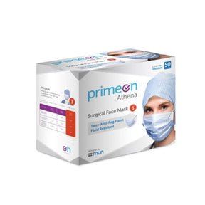 PrimeOn Athena Level 3 Surgical Face Mask with Ties and Anti-Fog Foam FPM30UN (Carton of 6 Boxes)