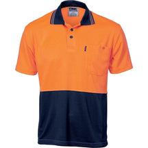 DNC HiVis Two Tone Cool Breathe Polo Shirt, Short Sleeve 3811