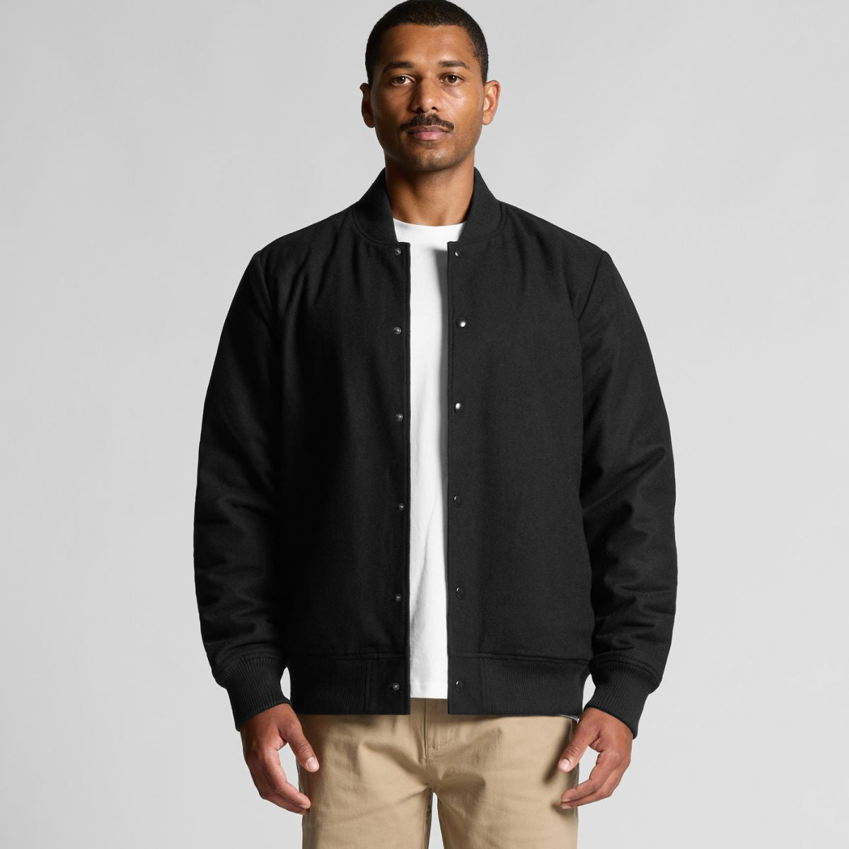 ascolour Men's Felt Bomber Jacket Black 5512